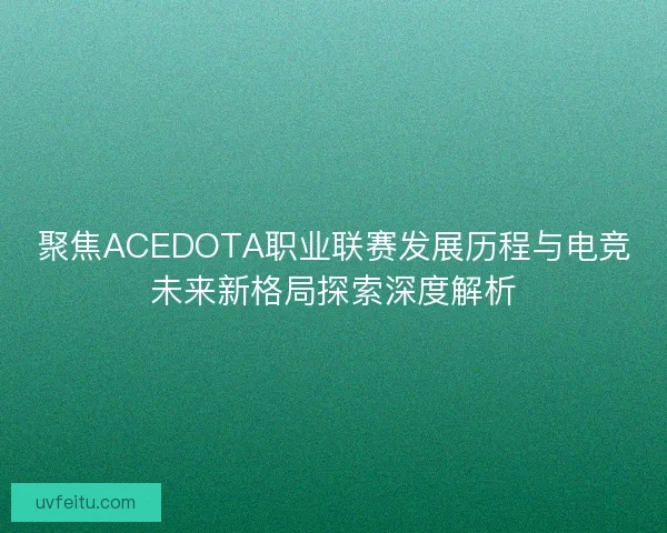 聚焦ACEDOTA职业联赛发展历程与电竞未来新格局探索深度解析 聚焦ACEDOTA职业联赛发展历程与电竞未来新格局探索深度解析