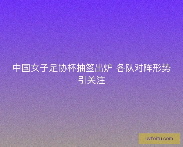 中国女子足协杯抽签出炉 各队对阵形势引关注 中国女子足协杯抽签出炉 各队对阵形势引关注
